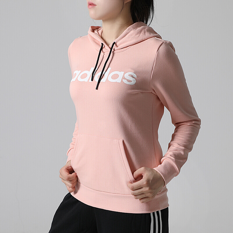 阿迪达斯女装上衣2018秋新款运动服时尚休闲舒适透气卫衣套头衫DT8272 S 连帽休闲针织卫衣DT8273