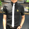 英伦型师短袖衬衫青年韩版修身餐厅酒吧KTV空少制服夜店服S小码_1_0 2XL 黑衬衫加领带