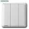 西门子(SIEMENS)开关插座面板 皓睿系列 玉釉白 三开单控带荧光开关 三联单控带荧光开关 三开单控带荧光 三开单控带荧光