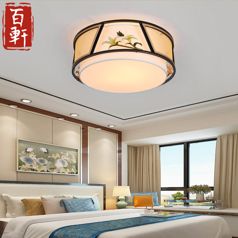 百轩(BAIXUAN)现代新中式卧室吸顶灯现代简约客厅餐厅灯LED创意中国风方形圆形灯具2022 大号-直径50CM