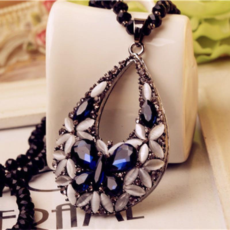 秋冬季流行新款气质闪耀韩国装饰饰品首饰多层长款项链毛衣链女士送女朋友老婆生日礼物送女朋友七_0 枪黑色