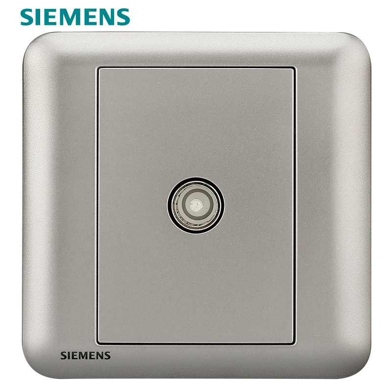 西门子(SIEMENS)开关插座面板 皓睿系列 硒釉银 一位电视插座 普通电视 电视