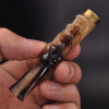 大将军牦牛角雕刻烟嘴 粗细烟转换 加长过滤芯拉杆型可拆洗烟具 男士礼品 花开富贵NJ28-7