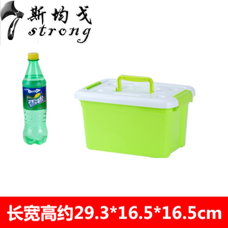 大号装书有盖床底塑料小盒子加厚储物盒整理箱衣服箱子玩具收纳筐中号紫色请亲根据需要选择尺寸哦 小号绿色