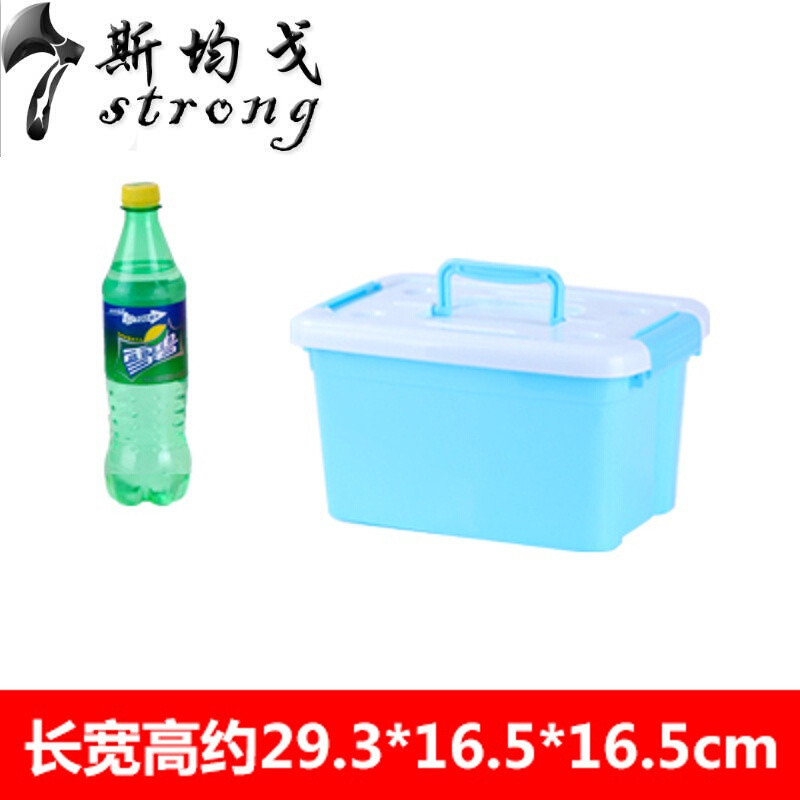 大号装书有盖床底塑料小盒子加厚储物盒整理箱衣服箱子玩具收纳筐中号紫色请亲根据需要选择尺寸哦 小号蓝色