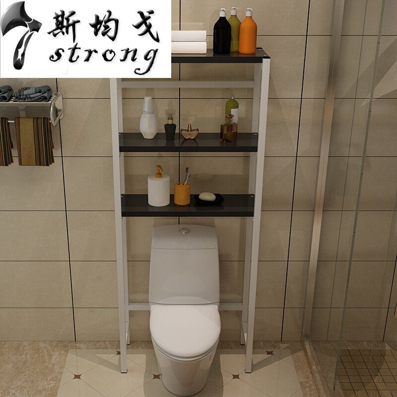 落地层架洗衣机置物架整理卫生间浴室收纳架滚筒厕所多功能白架+柚木默认款_6 白架+黑板默认款