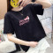 夏季白色短袖女装宽松韩版学生百搭半袖上衣服春夏装2018_5_8 M 白色-全英文
