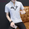 夏季男士短袖半袖韩版体恤修身男装衣服夏装2018polo衫潮_4_7 XXXL/185 T523灰色