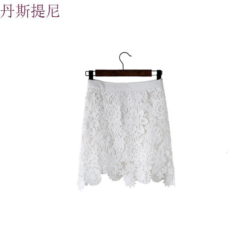 金蘑菇菇春夏韩版镂空蕾丝裙包臀一步裙短裙a字裙刺绣蕾丝半身裙黑色拉链裙型内衬_7 XL 白色拉链裙型内衬