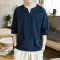 中国风夏季棉麻汉服上衣男亚麻唐装复古居士服禅修道服中式男_3_5 4XL T19藏青