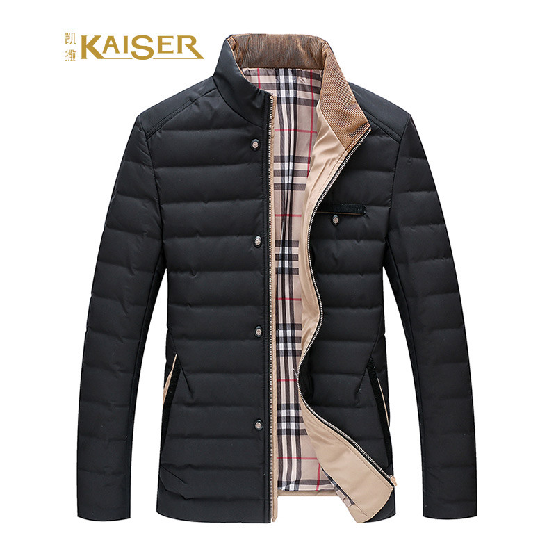凯撒(KAISER) 2018男士新款时尚休闲羽绒服 M(170/88A) 黑色
