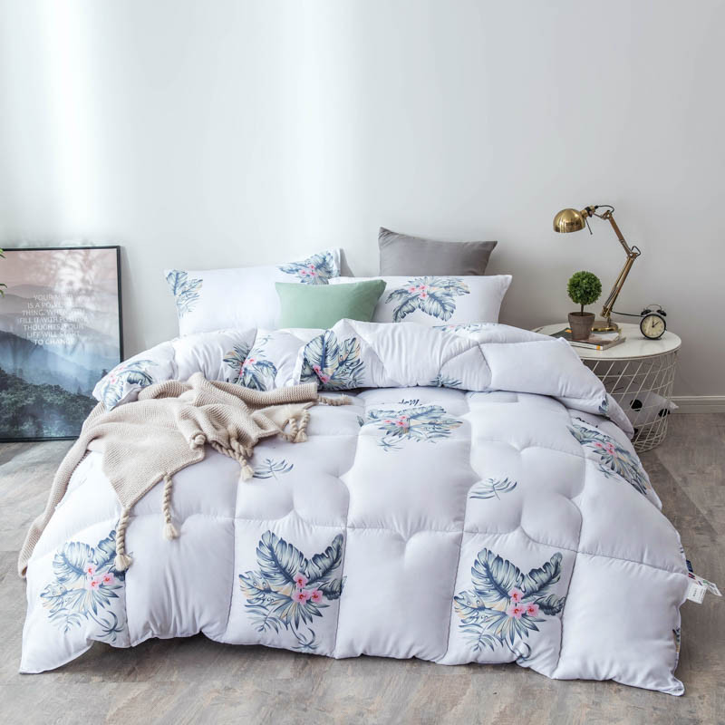 唛乐斯MALLAS保暖冬被 加厚小清新植物羊绒保暖冬被 整张中空纤维羽丝绒填充 轻奢提花面料 1.8*2.2m6斤 清浅