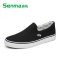 森马一脚蹬男鞋懒人鞋男韩版板鞋男女帆布鞋夏休闲鞋潮流情侣鞋子 黑色 40
