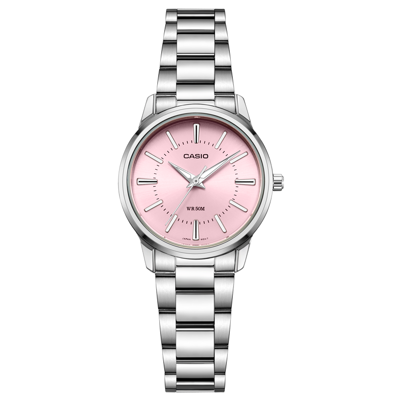 卡西欧casio女士手表 女式时尚简洁石英防水钢带女表ltp-1303d-7a ltp