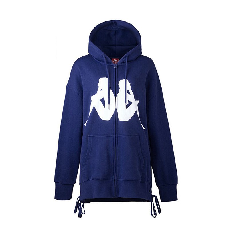 KAPPA/卡帕专柜女子运动服2018秋款针织卫衣LOGO外套|K0862MK59D M 罗马蓝0862MK59D-882