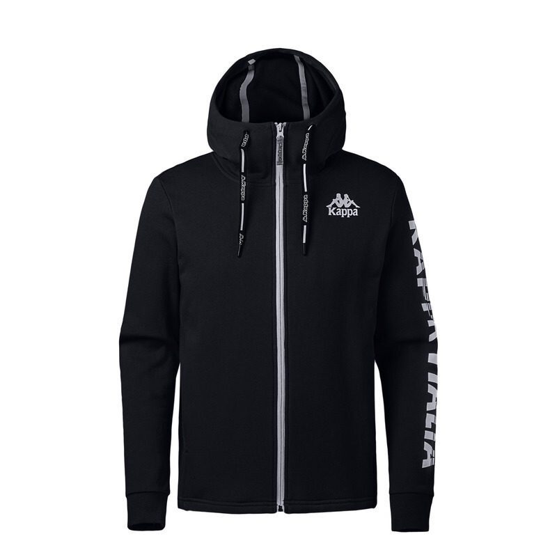 KAPPA/卡帕专柜男子运动服2018春新款开衫针织外套|K0815MK21D M 黑色K0815MK21D-990