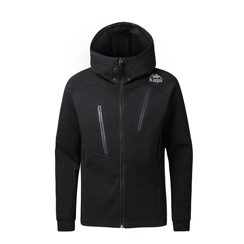 Kappa卡帕男款运动帽衫卫衣运动外套休闲上衣K0752MK10D 2XL 黑色-990