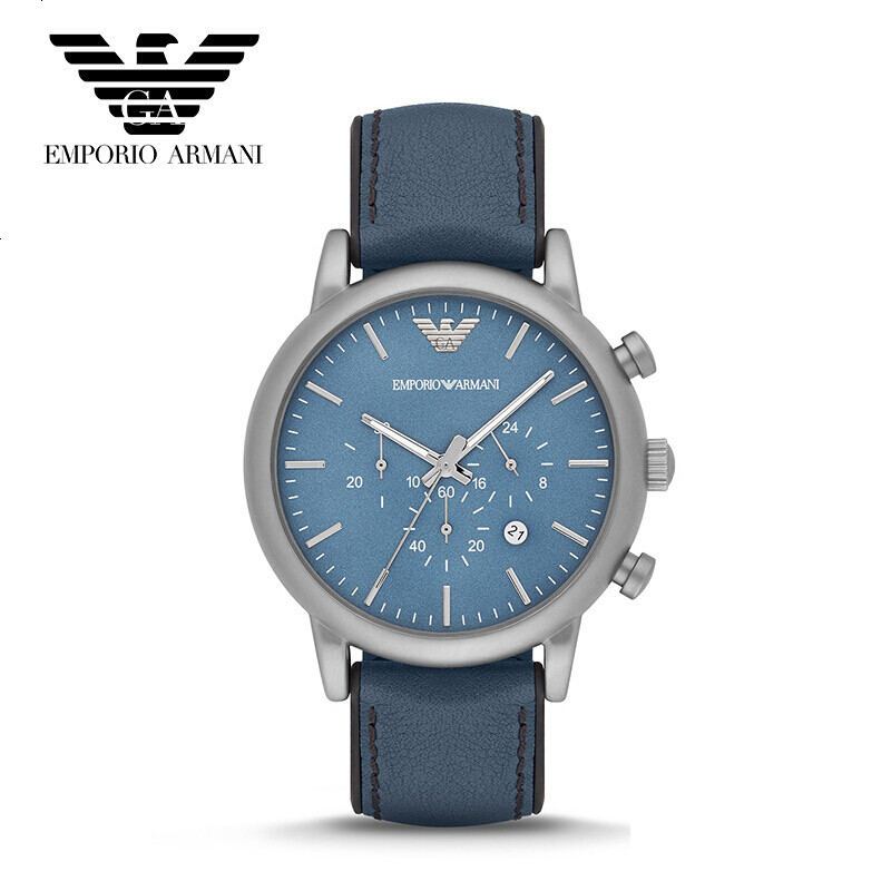 阿玛尼(EMPORIO ARMANI)手表 时尚日历计时男表休闲皮带男士手表精钢表带腕表 石英表 男 AR1_304 默认尺码 AR1969