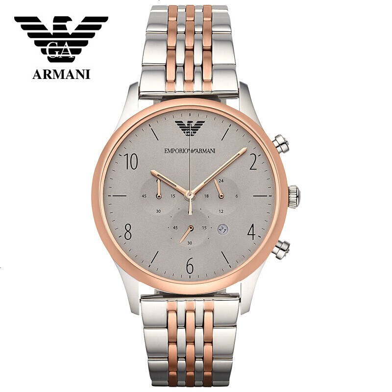 阿玛尼(EMPORIO ARMANI)手表 时尚日历计时男表休闲皮带男士手表精钢表带腕表 石英表 男 AR1_304 默认尺码 AR1864