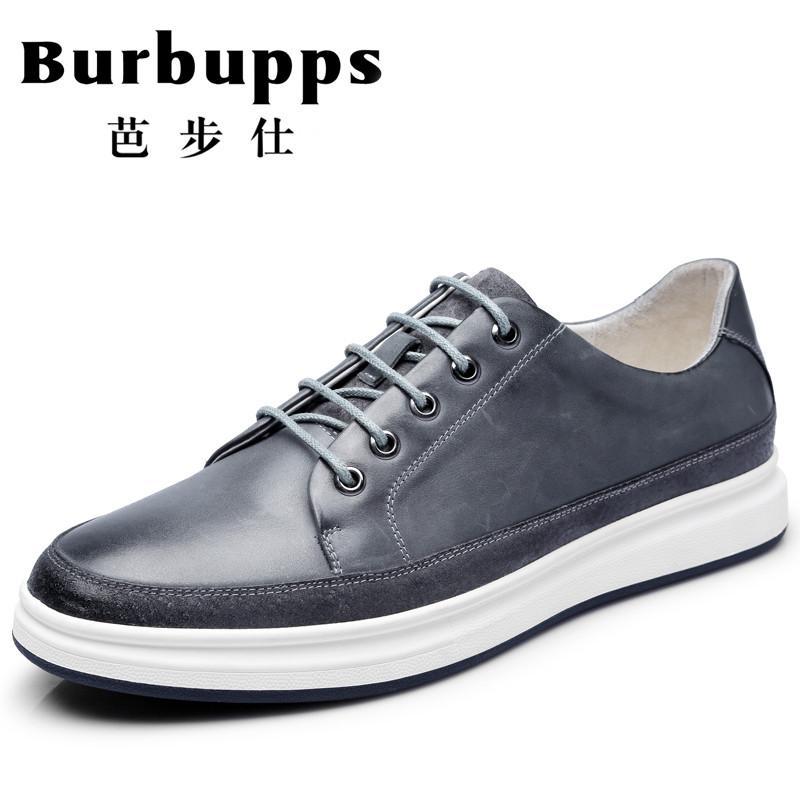 法国品牌Burbupps芭步仕2018爆款男士时尚潮流真皮休闲板鞋_2 深蓝色 39码