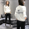 简妮薇(JIANNIWEI)休闲运动服套装女士2018秋季新款韩版修身显瘦长袖长裤两件套 6675墨绿色 L