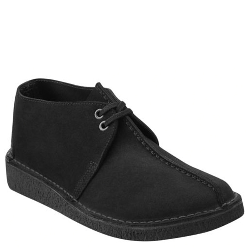 其乐(Clarks) Desert Trek 男士时尚牛皮平底系带沙漠靴休闲鞋行者鞋男鞋 黑色 US9.5