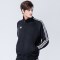 adidas阿迪达斯外套男秋季新款防风夹克透气休闲跑步运动服装针织上衣 L 黑色白条纹