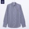 U.S.POLOASSN.男条纹长袖衬衣纯棉修身商务休闲正装上班衬衫 XL/180 深灰条纹