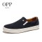 OPP男鞋秋冬真皮休闲鞋男英伦时尚懒人鞋透气青年一脚套乐福鞋潮 蓝 40