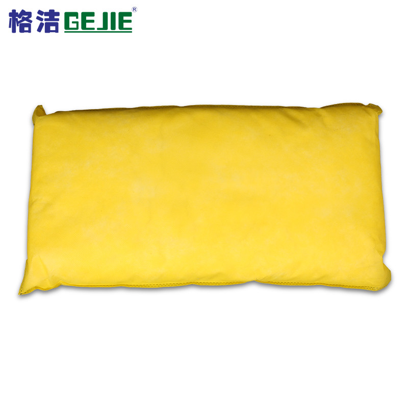 格洁 933050 化学品类枕形吸液棉 40cm×50cm×5cm×8个/箱 黄色 实验室化工厂化学品仓库应急泄漏吸附