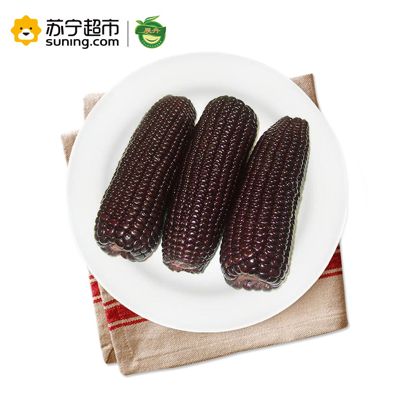 展卉 黑玉米 6根装 约1200g 方便即食玉米 真空包装 新鲜蔬菜