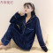 睡衣女秋冬长袖金丝绒韩国宽松学生薄款学生甜美珊瑚绒家居服套装 M 41223蓝色金丝绒