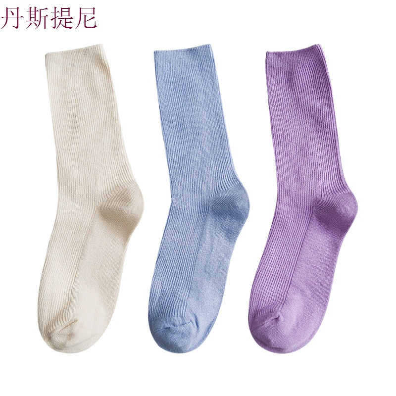 袜子女中筒袜韩版学院风网红堆堆袜女薄款夏季春秋长袜韩国ins潮_8 均码(35-41)收藏加购优先发货 米白2+浅蓝2+浅紫2