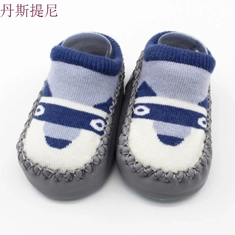 婴儿鞋袜春秋0-6-12个月宝宝地板袜软底男女童学步袜子薄款防滑冬_3 鞋长13cm/建议10-14个月 灰狗