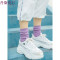 袜子女中筒袜韩版学院风百搭紫色长袜彩色薄款韩国堆堆袜纯棉潮袜 均码 大红色3双装
