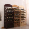 欧式红酒架家用个性创意客厅酒柜现代简约葡萄酒展示架落地酒瓶架 64瓶酒红色A款