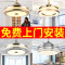 吊扇灯餐厅客厅 隐形风扇灯卧室现代简约家用带LED的伸缩风扇吊灯智能三色变光 双层铝36寸变光+双控