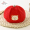 卡比一木KBMLOVELY 新生儿帽子四季胎帽0-2个月宝宝婴童帽子纯棉防风帽小帽MQ4182B 红色 0-2个月
