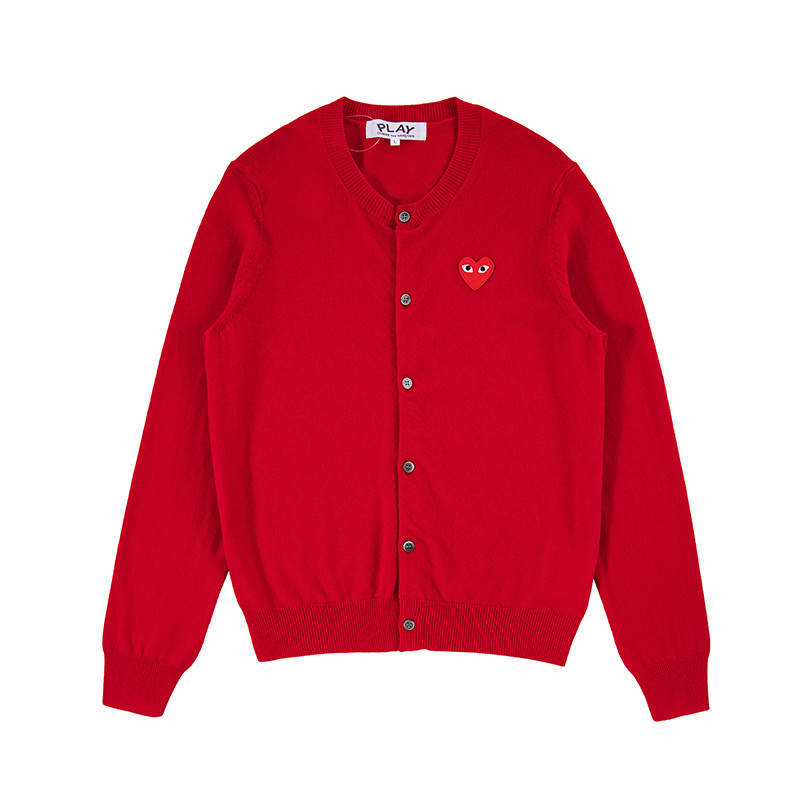 川久保玲(Comme des Garcons)春秋季女装针织羊毛衫常规款长袖开衫纽扣款式 AZ-N049-051-3-1 红色 L