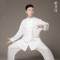中国风天丝麻太极服女秋冬太极拳练功服男晨练服竖琴纹_1_4 M 岩石灰天麻长袖
