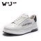 维界男鞋韩版系带厚底板鞋原宿风简约时尚休闲鞋运动个性潮流鞋男_1 黑/白 40