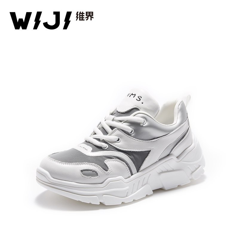 WIJI2018秋冬新款时尚运动街头休闲鞋潮流拼接耐磨透气舒适个性女_1 白色 39