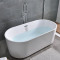 浴缸独立式浴缸独立式家用欧式薄边卫生间加厚彩色浴桶普通一体左裙 内白外黄空浴缸 1.2m