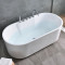 独立式浴缸薄边家用独立式浴缸欧式小户型坐凳浴桶白色一体加深独立式配置全白空浴缸加落地龙头 全白空浴缸 1.7M
