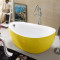浴缸粉侣保温小户型黑色家用独立式黄色卵型创意个性浴缸蛋型小户型恒温 无缝一体缸 1.8M