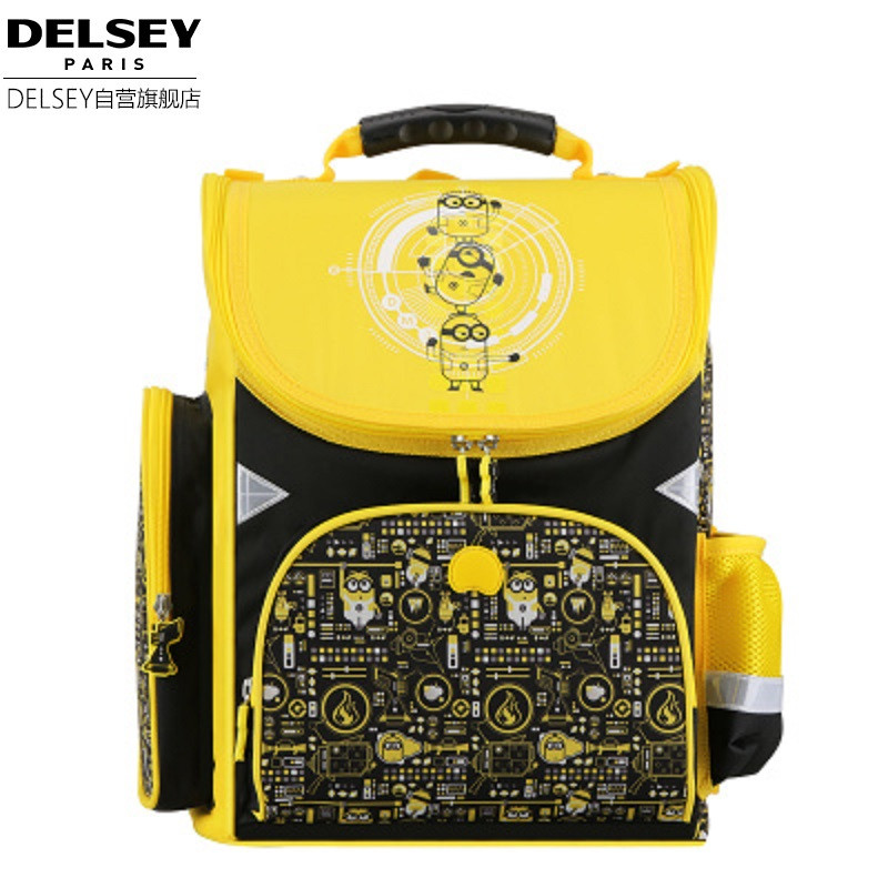 法国大使牌（Delsey）小黄人学生书包1-6年级儿童减负书包男女通用双肩背包 黄色