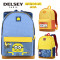 法国大使牌（Delsey）小黄人Minions 学院风 双肩背书包电脑包大眼萌14寸 宝蓝色