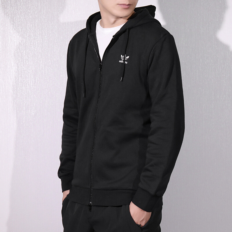 Adidas阿迪达斯三叶草男装 2018秋冬新款运动休闲舒适防风保暖连帽夹克外套DN6016 2XL DN6016