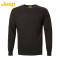 JEEP/吉普 男装休闲修身版圆领毛衣 JW15KS405 180/115(54) 军绿色N7