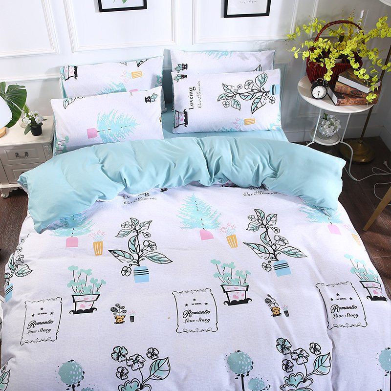 棉被套单件水洗棉床上用品单人200x230棉双人被罩1.5m1.8/2米 被套1.5x2.0m 欧可爱花